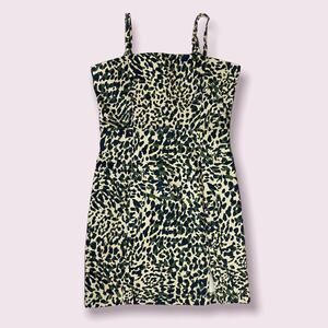 Forever 21 Leopard Cheetah Print Mini Dress Medium Stretch Adjustable Straps